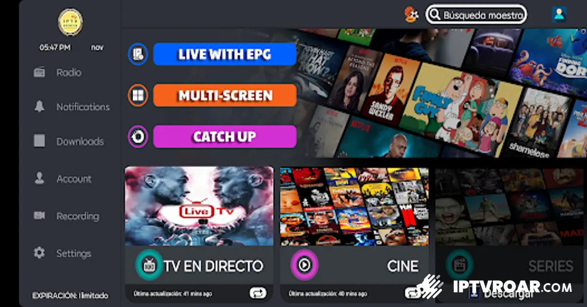 Disfruta de IPTV Premium con canales en vivo, series y películas en alta calidad 4K. Prueba gratuita, variedad de canales y atención al cliente. ¡Mejora tu expe