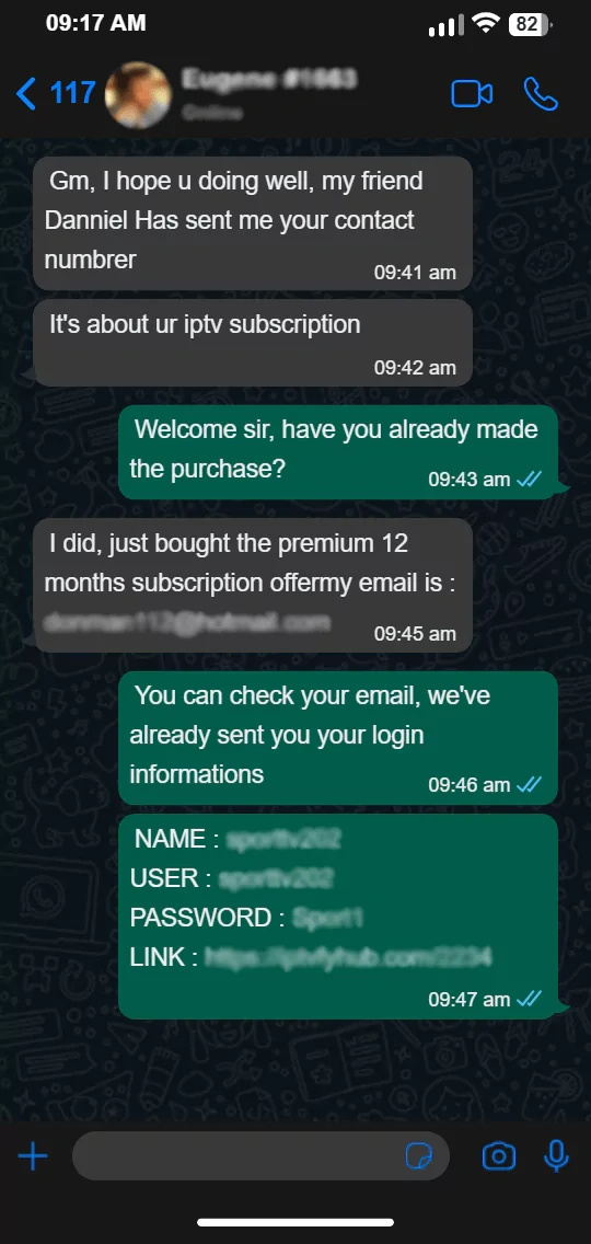 WhatsApp Gespräch - Kundenbewertung