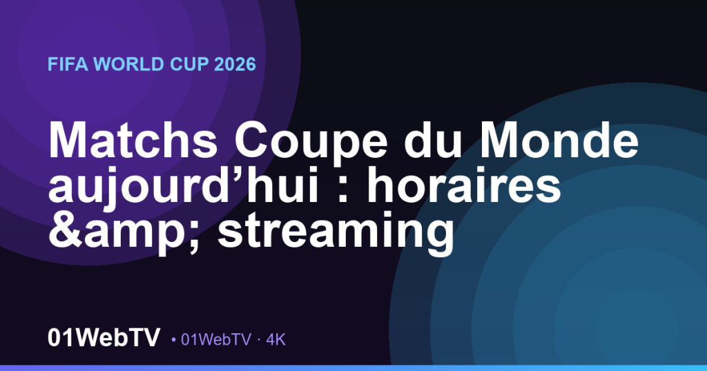 Matchs Coupe du Monde aujourd’hui : horaires & streaming